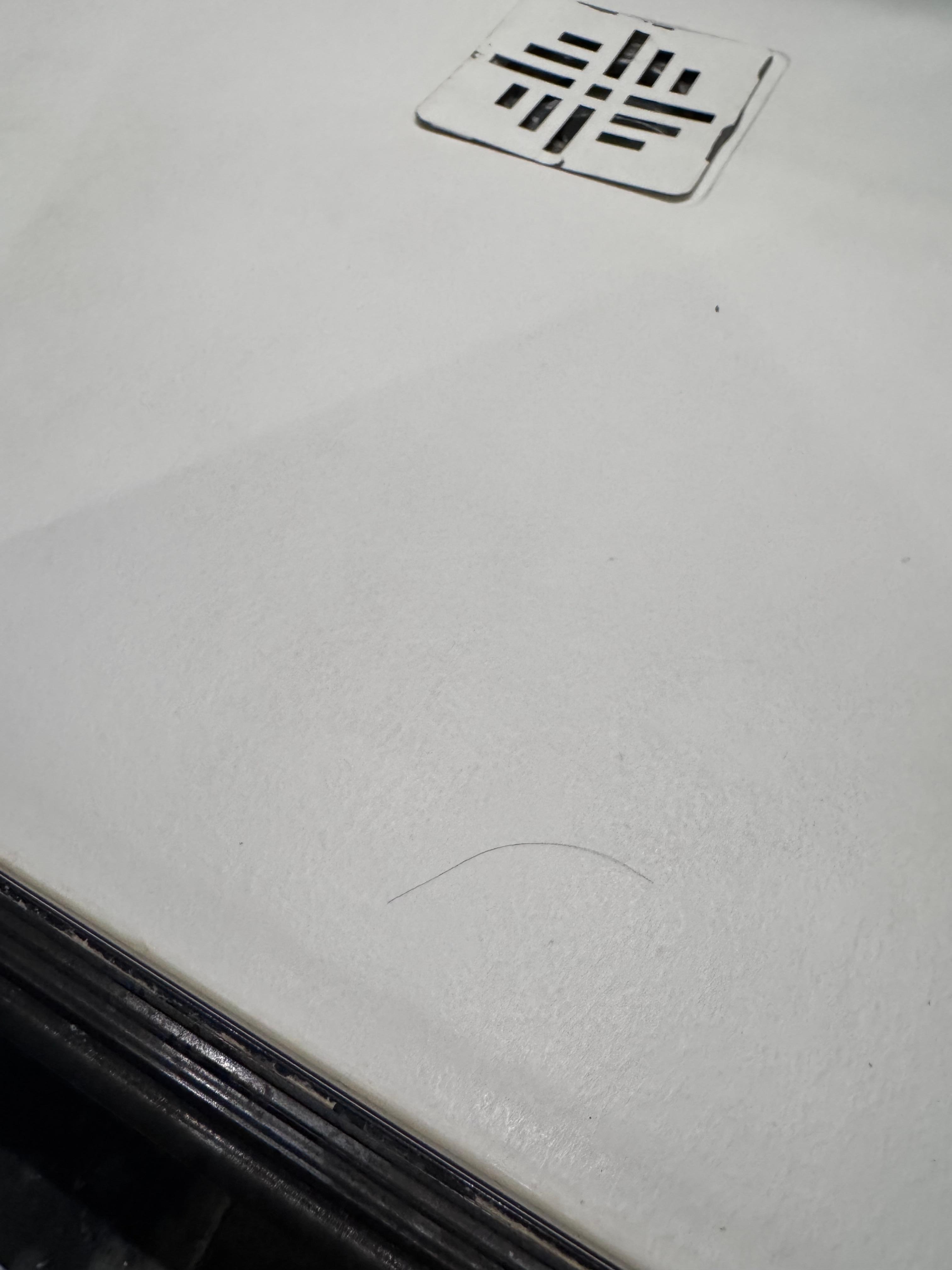 upon arrival, hair in shower