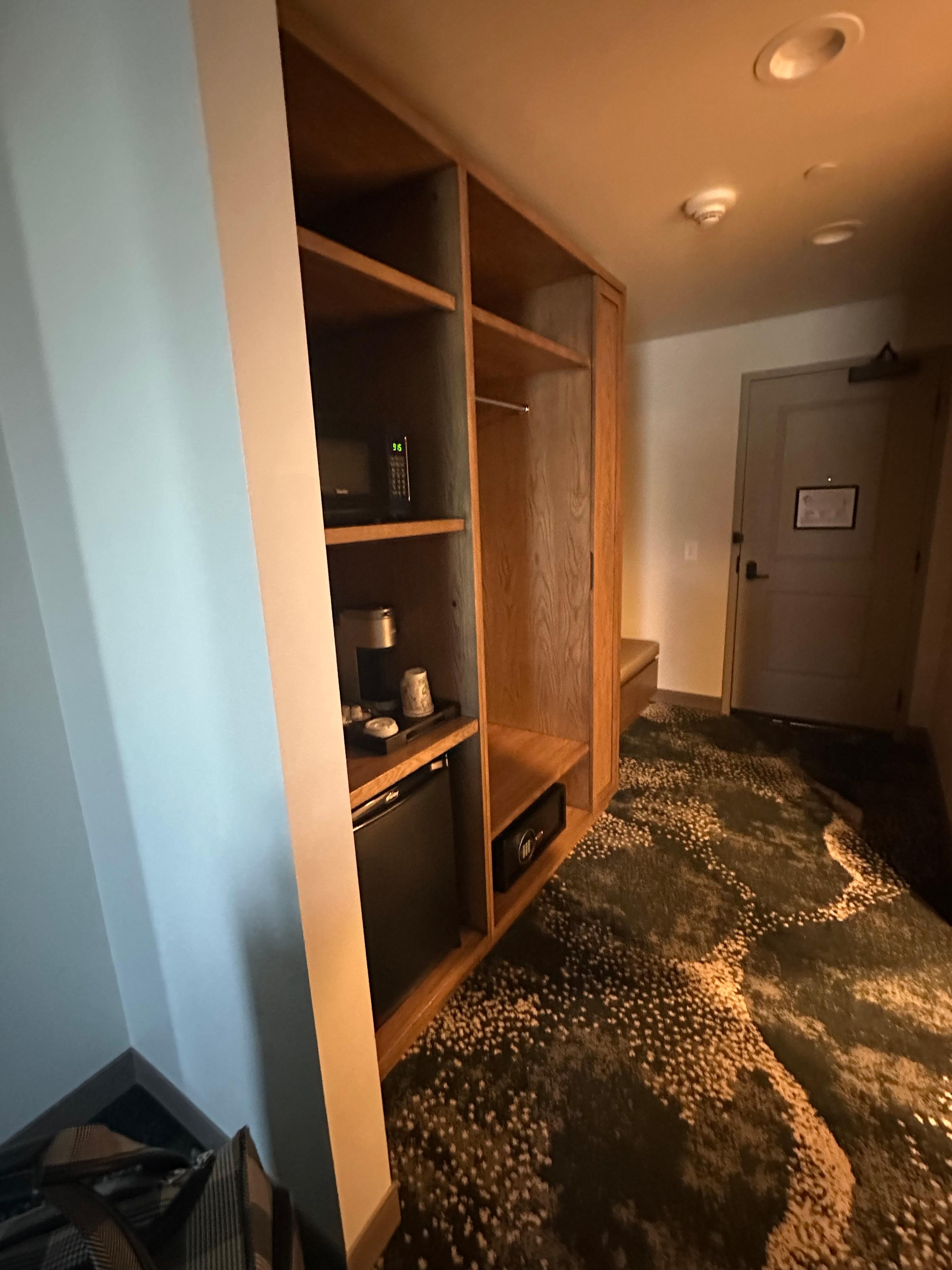 Spacious closet that matches what I’ve seen at the grand Californian at Disneyland 