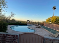 The pool and shuffleboard area.