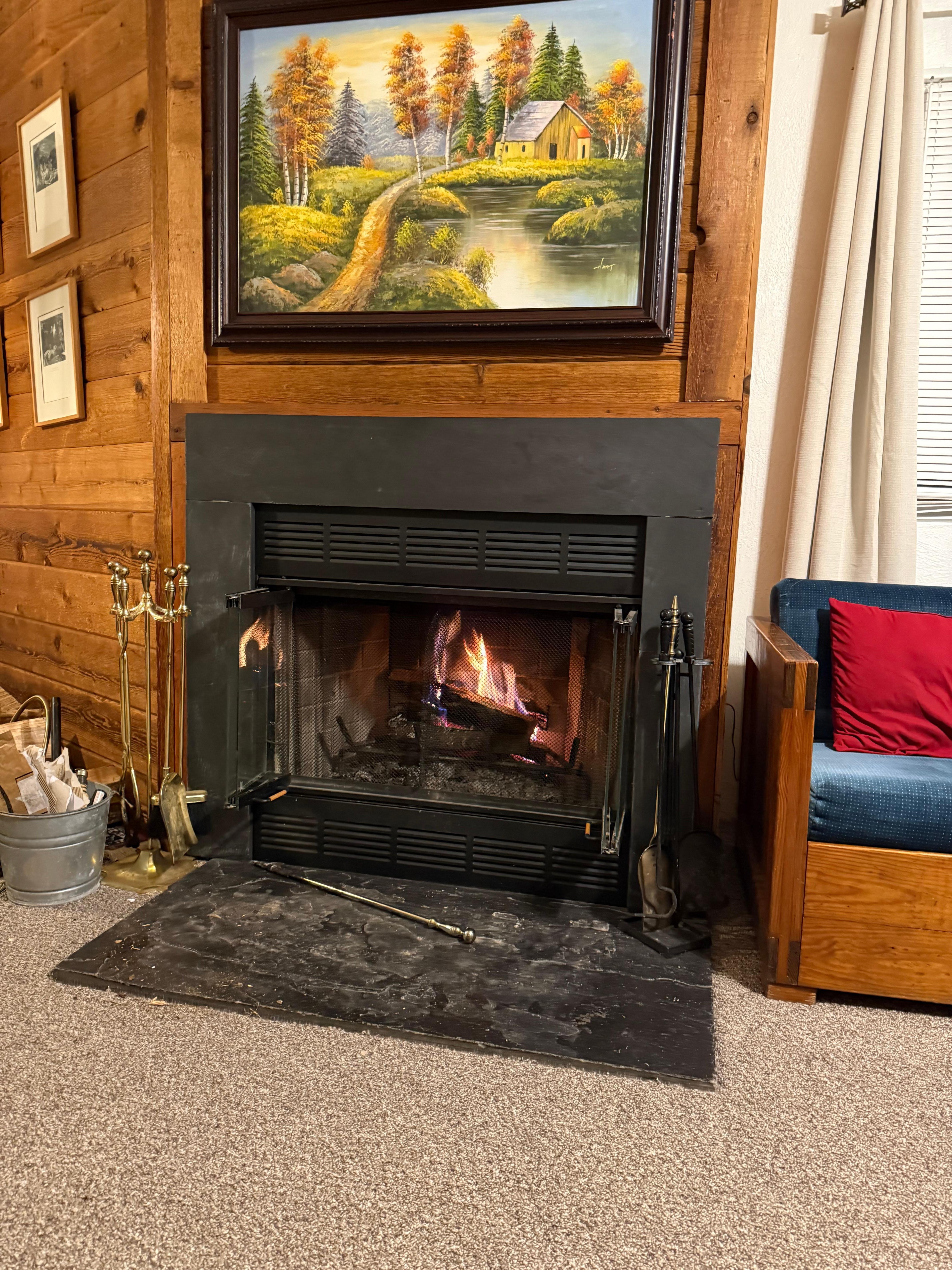 We really enjoyed the fireplace. 