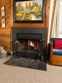 We really enjoyed the fireplace.