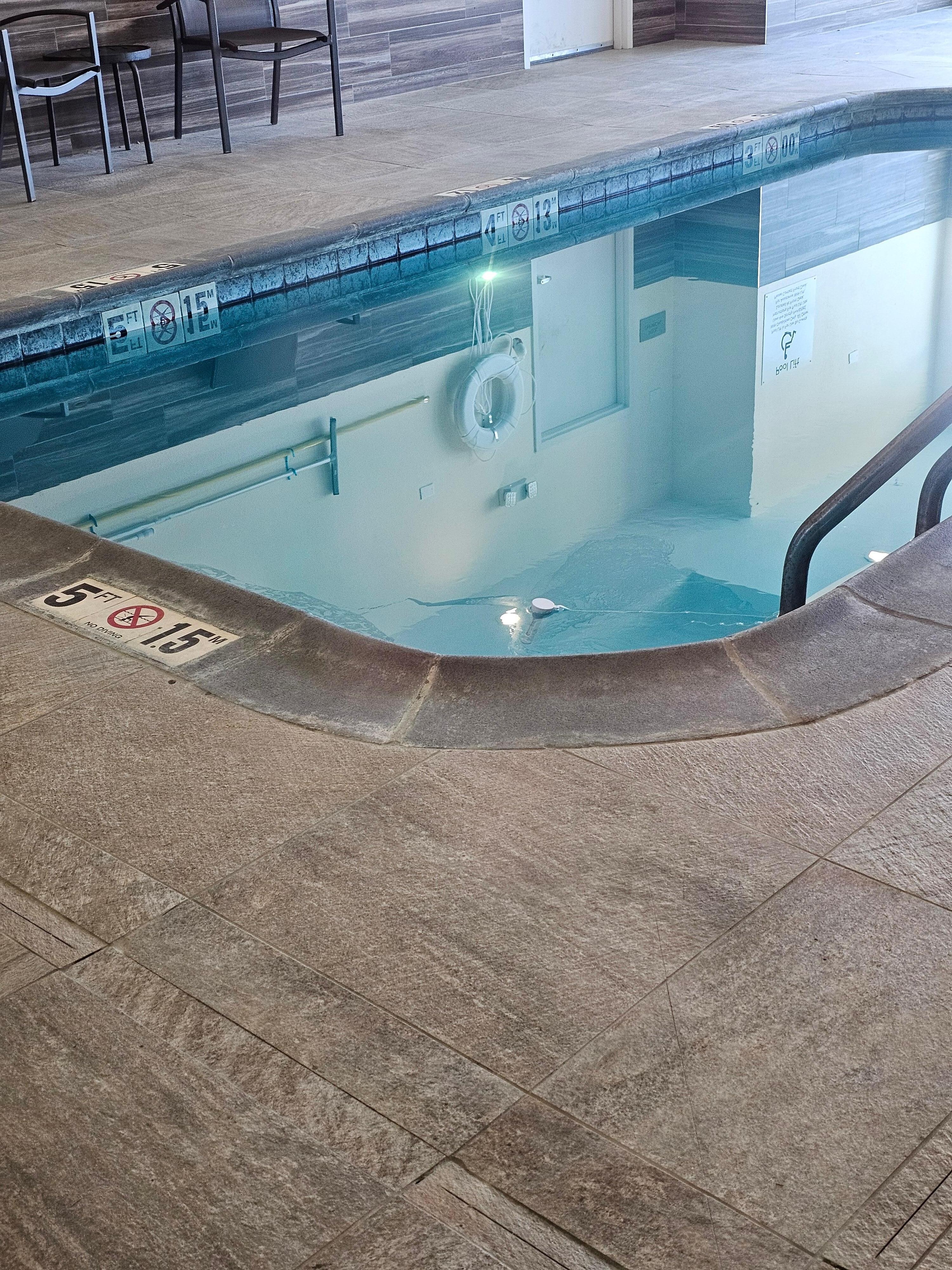 Moldy pool and tiny cant swim in it. 