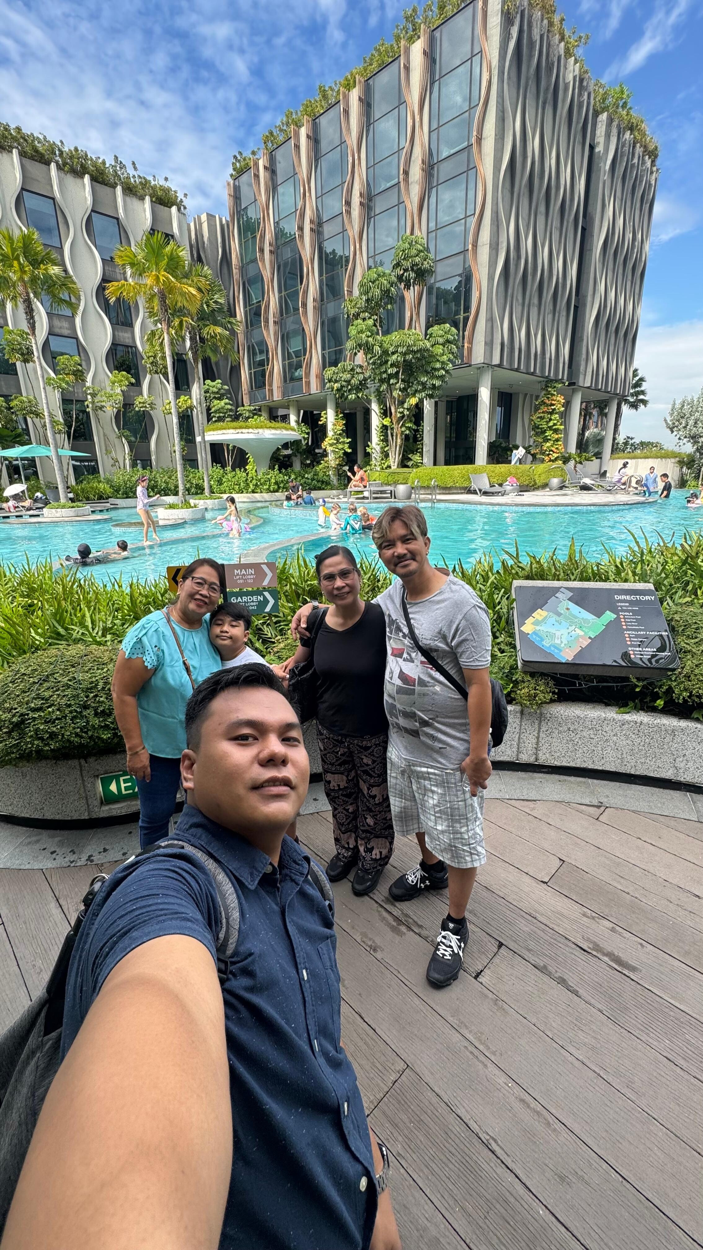 The pool area