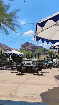 Pool side view of Camelback Mountain