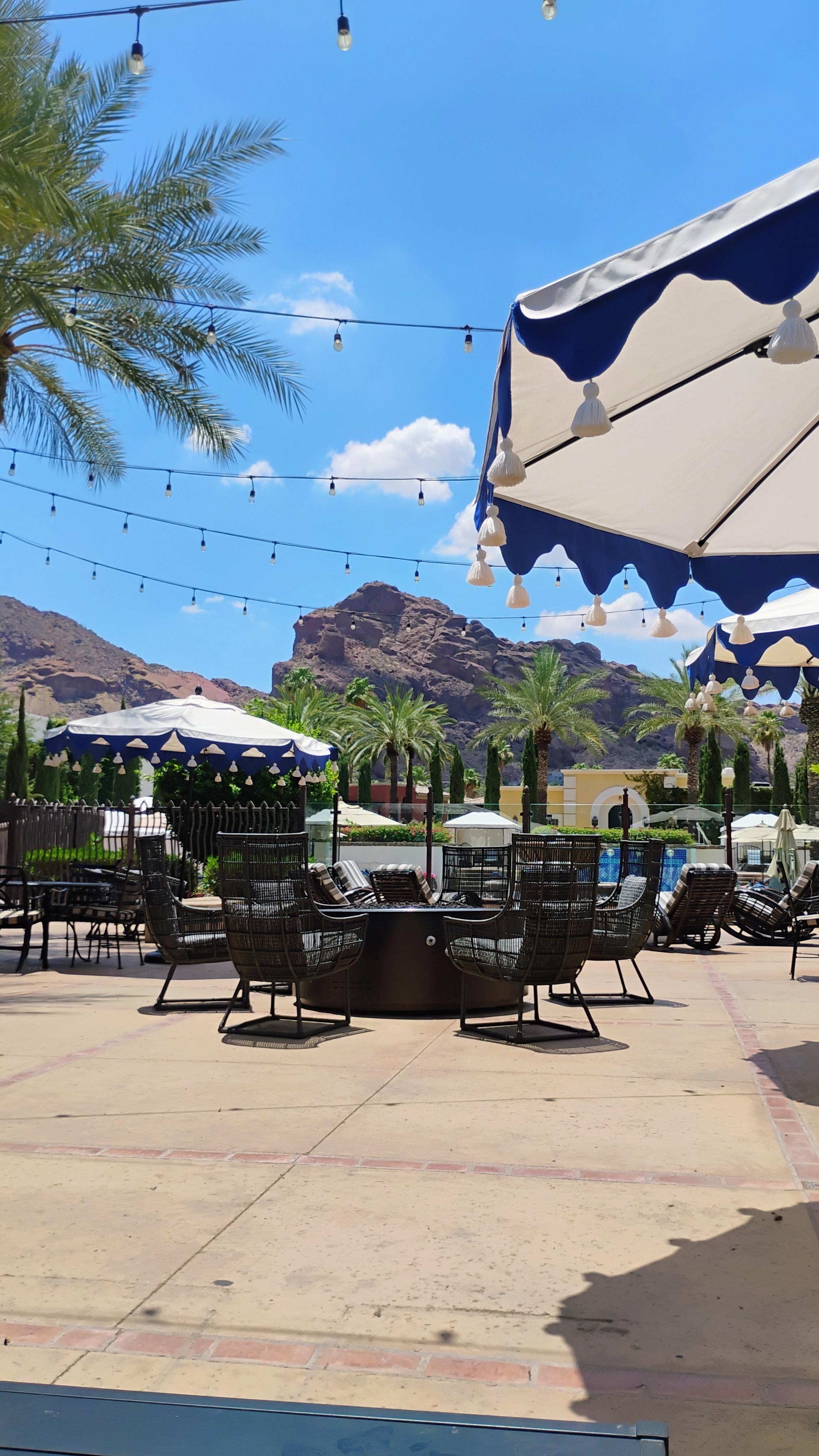 Pool side view of Camelback Mountain 