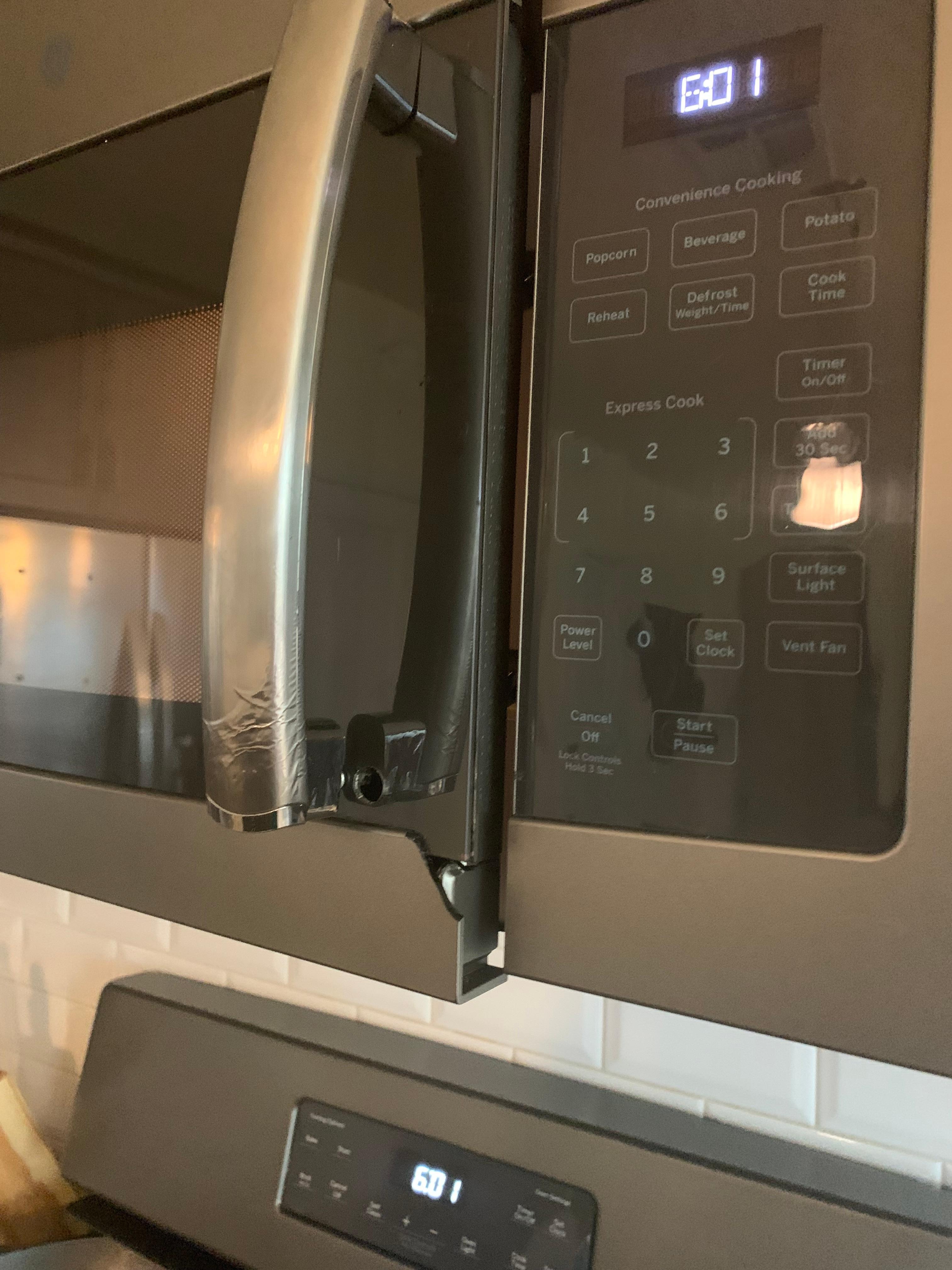Broken microwave door & handle