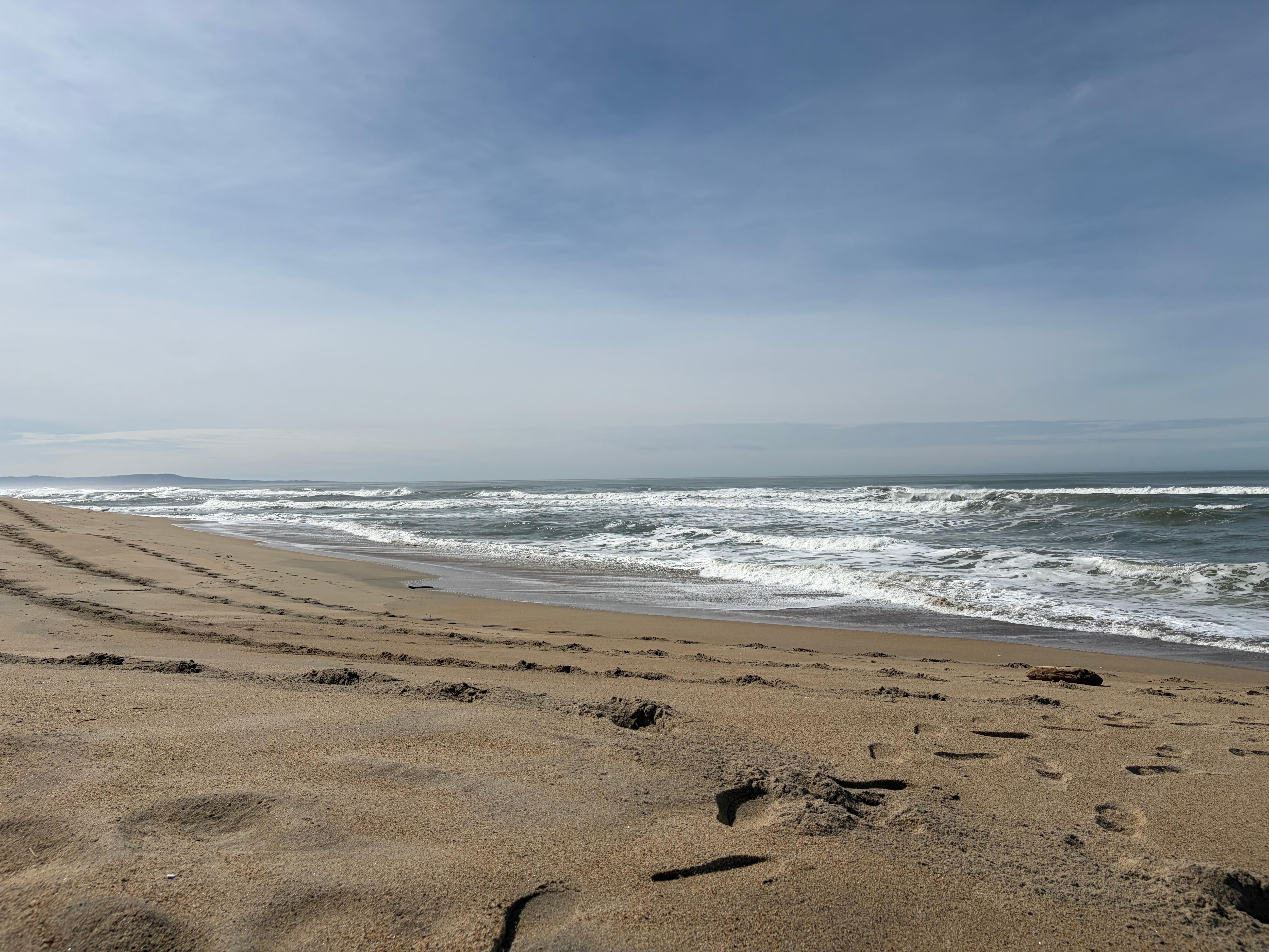 Beach is quiet and not crowded 