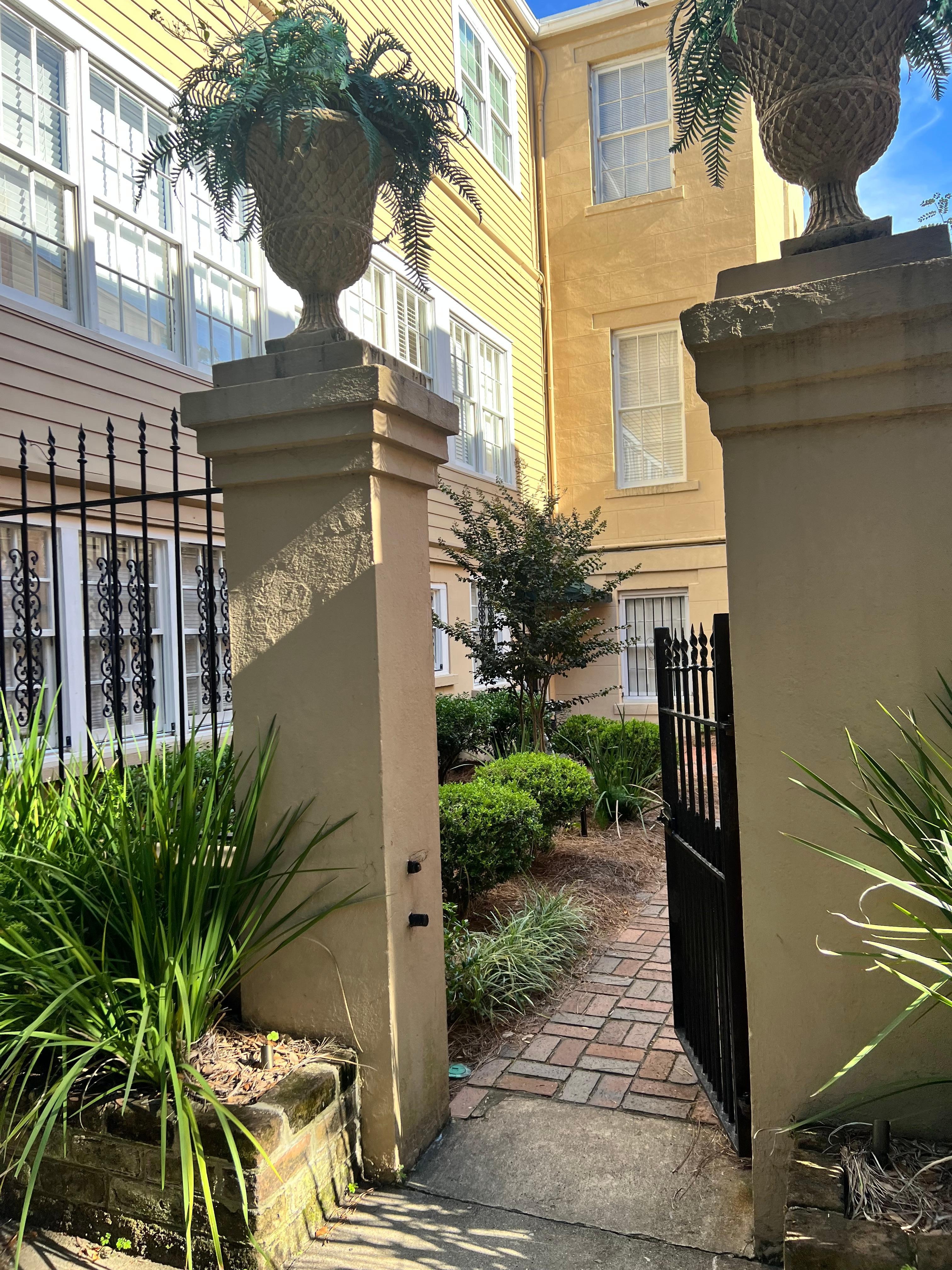 Entrance to courtyard where apartment is located