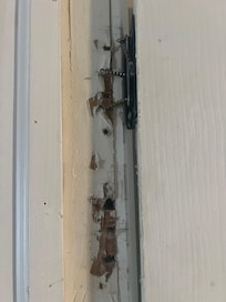 Door came right off, as you can see it wasn’t done by anyone who has any maintenance background. Very dangerous for children.