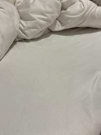 Lint balls on bedsheet