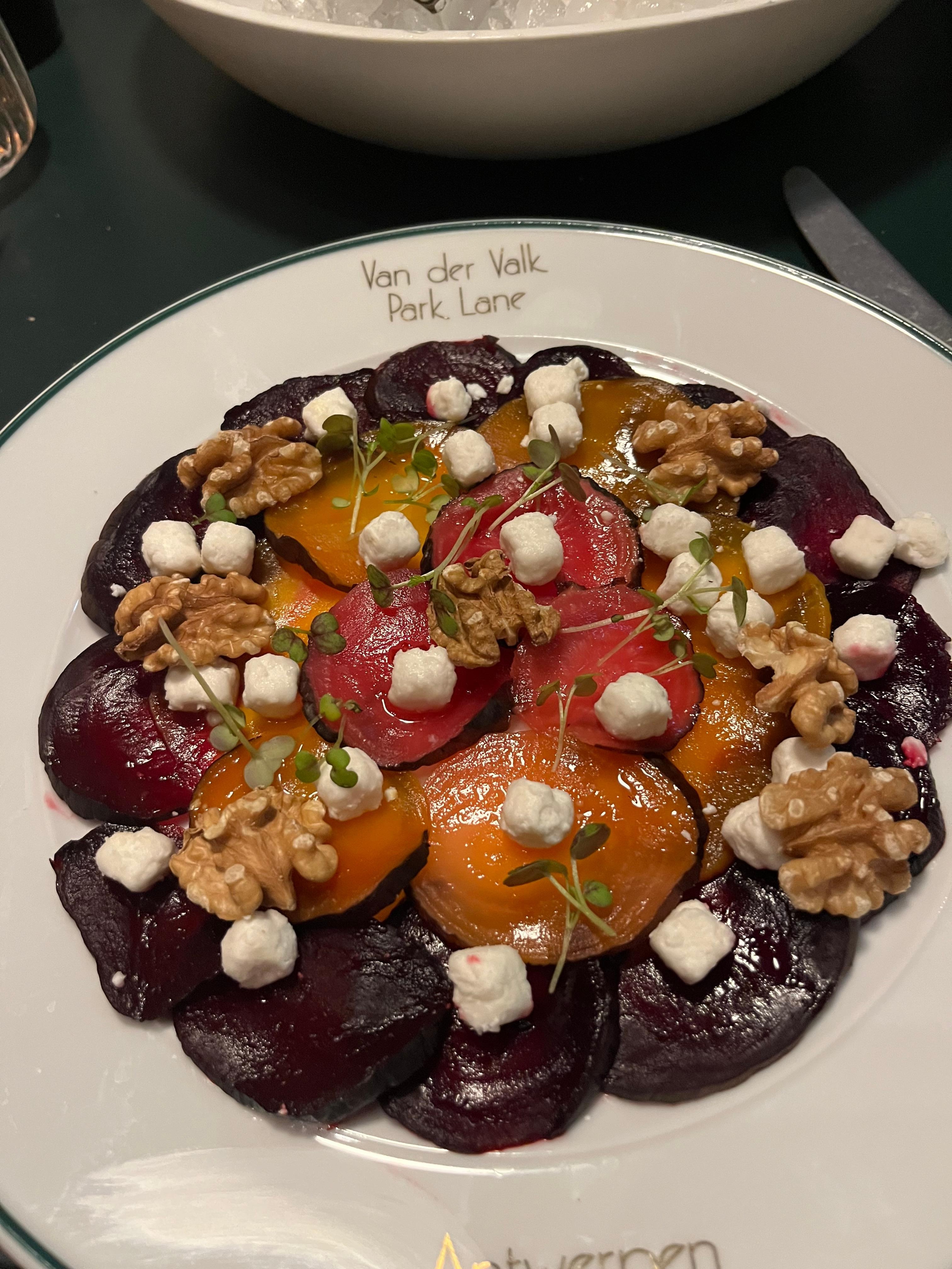 Beetroot carpaccio starter