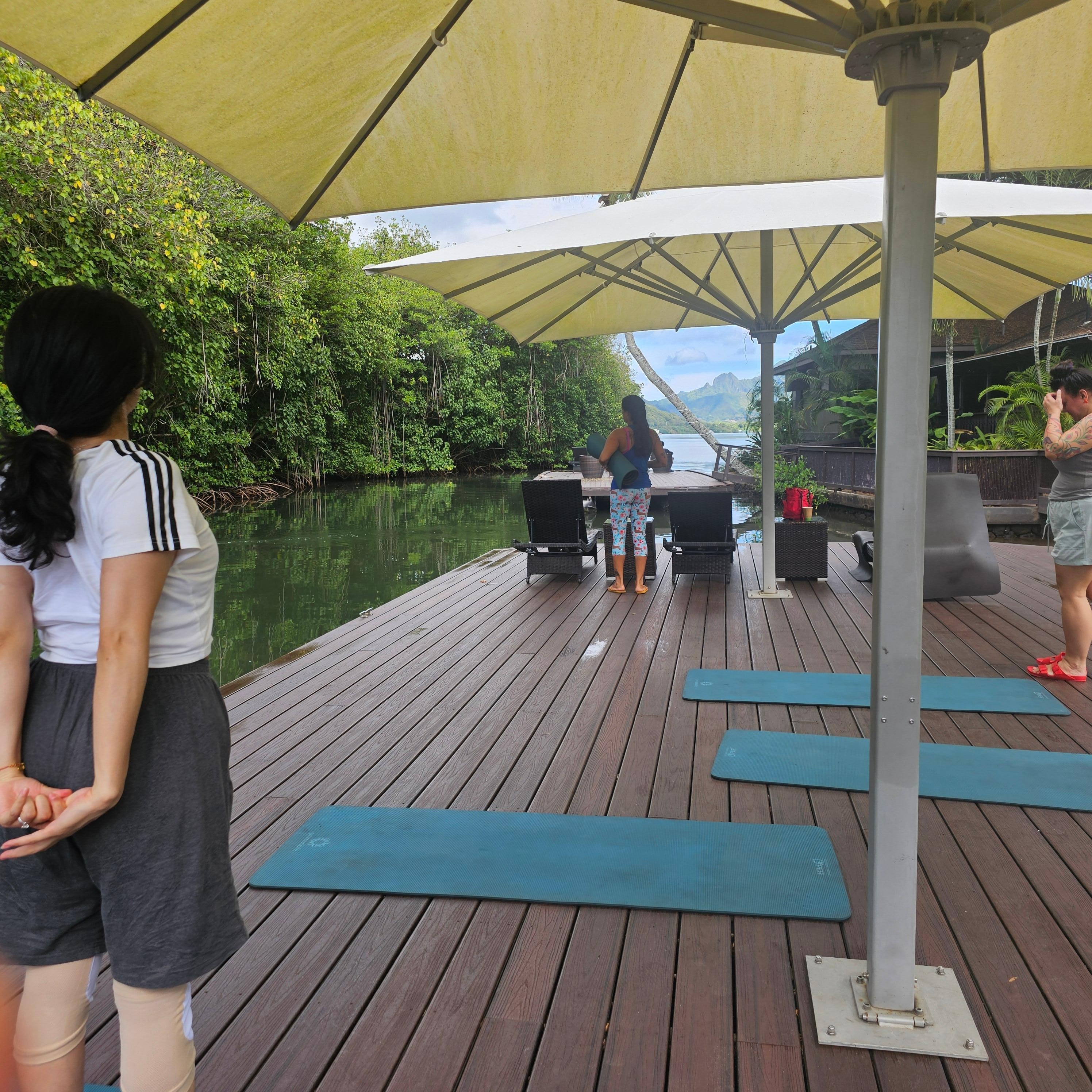 Morning yoga was a great workout. 