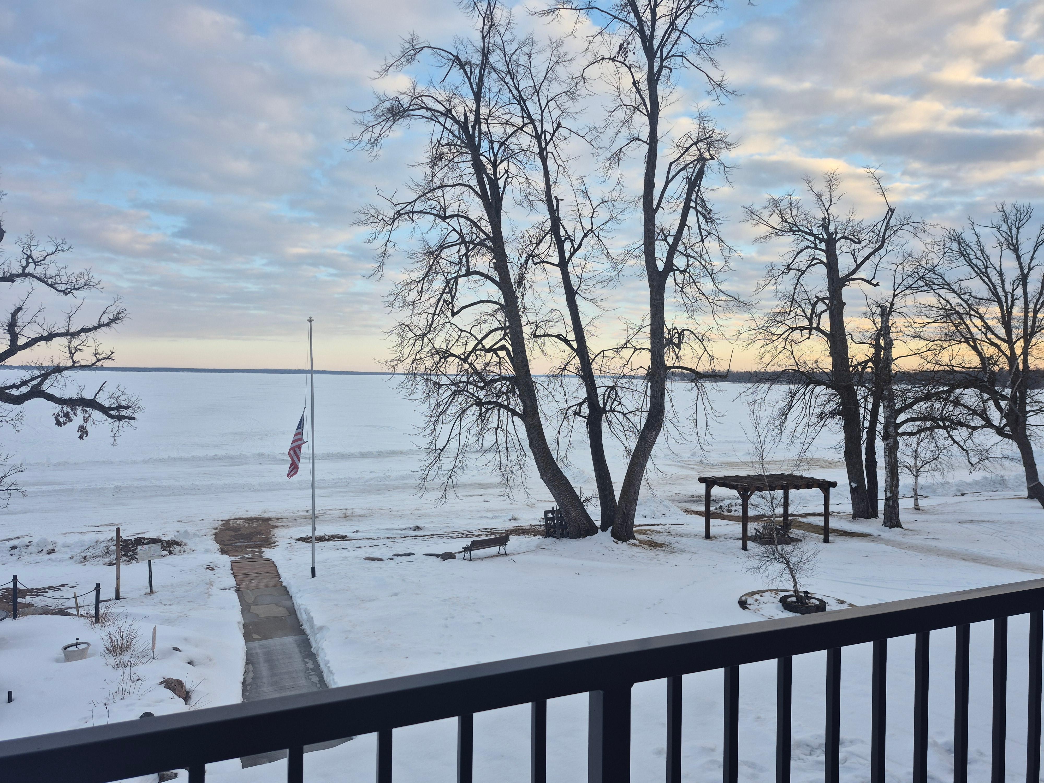 Beautiful view from my lake side room.