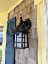 Hanging on by electrical tape.