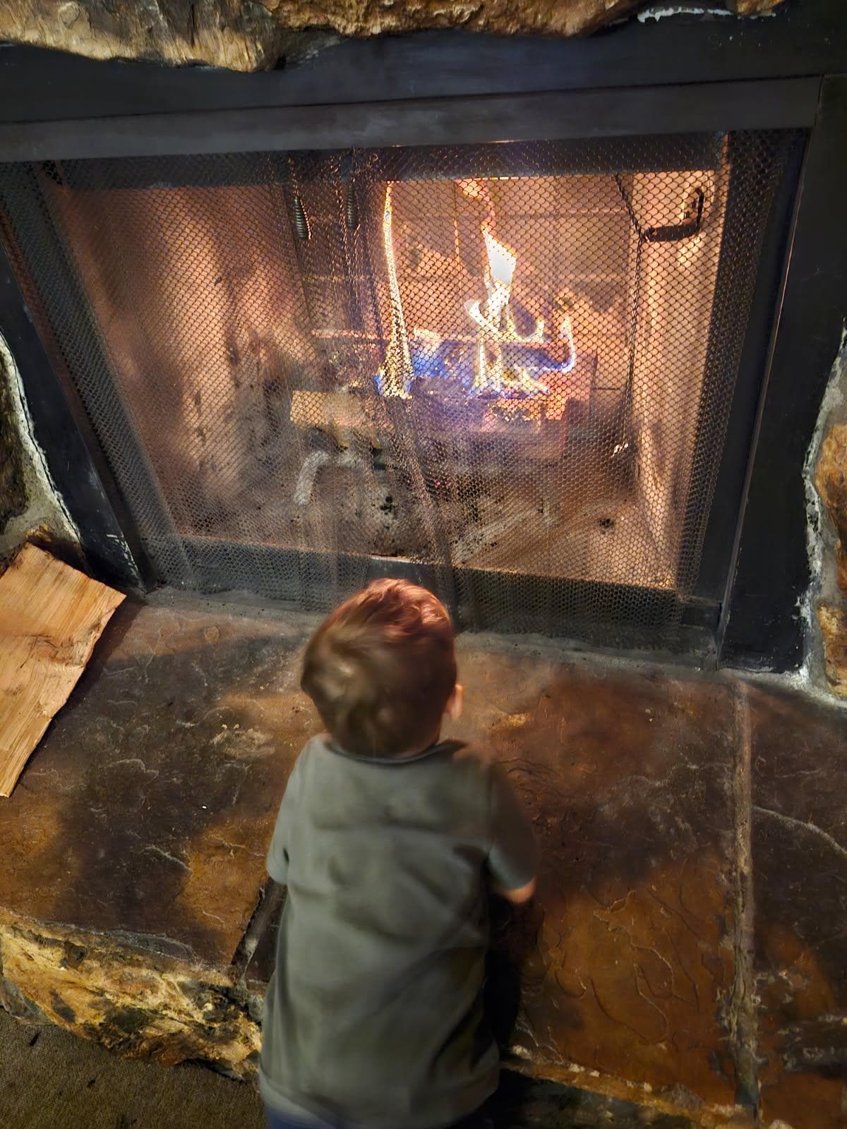 The warm and mesmerizing fireplace.