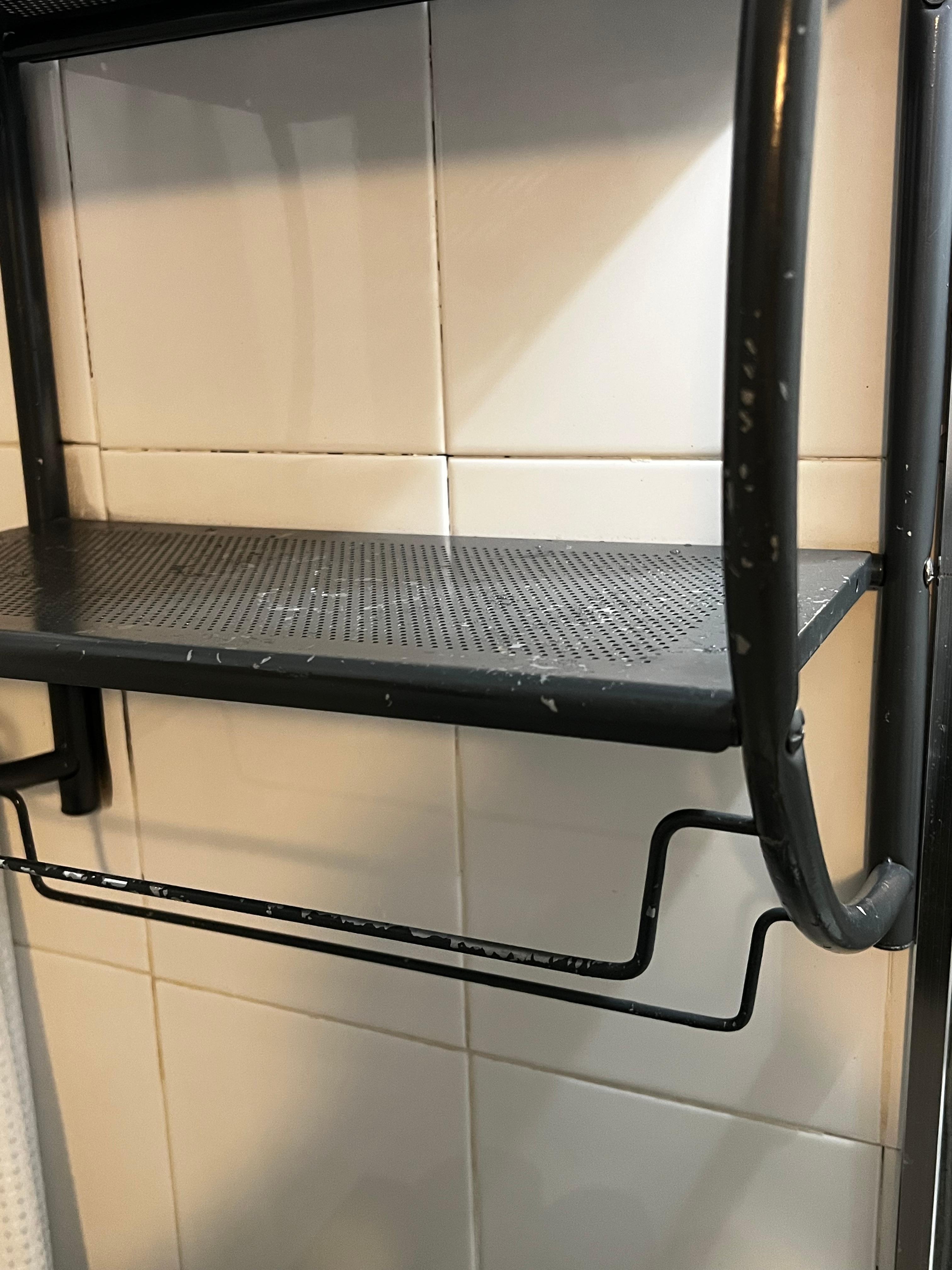 Rusted towel holder.