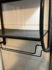 Rusted towel holder.