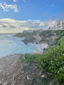 In front of condo building