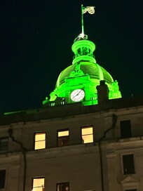 City Hall during St. Patrick’s Day festivities