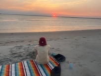 Kayaked to the sandbar for a sunset.
