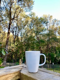 Morning ritual: make a cup of coffee and head right outside