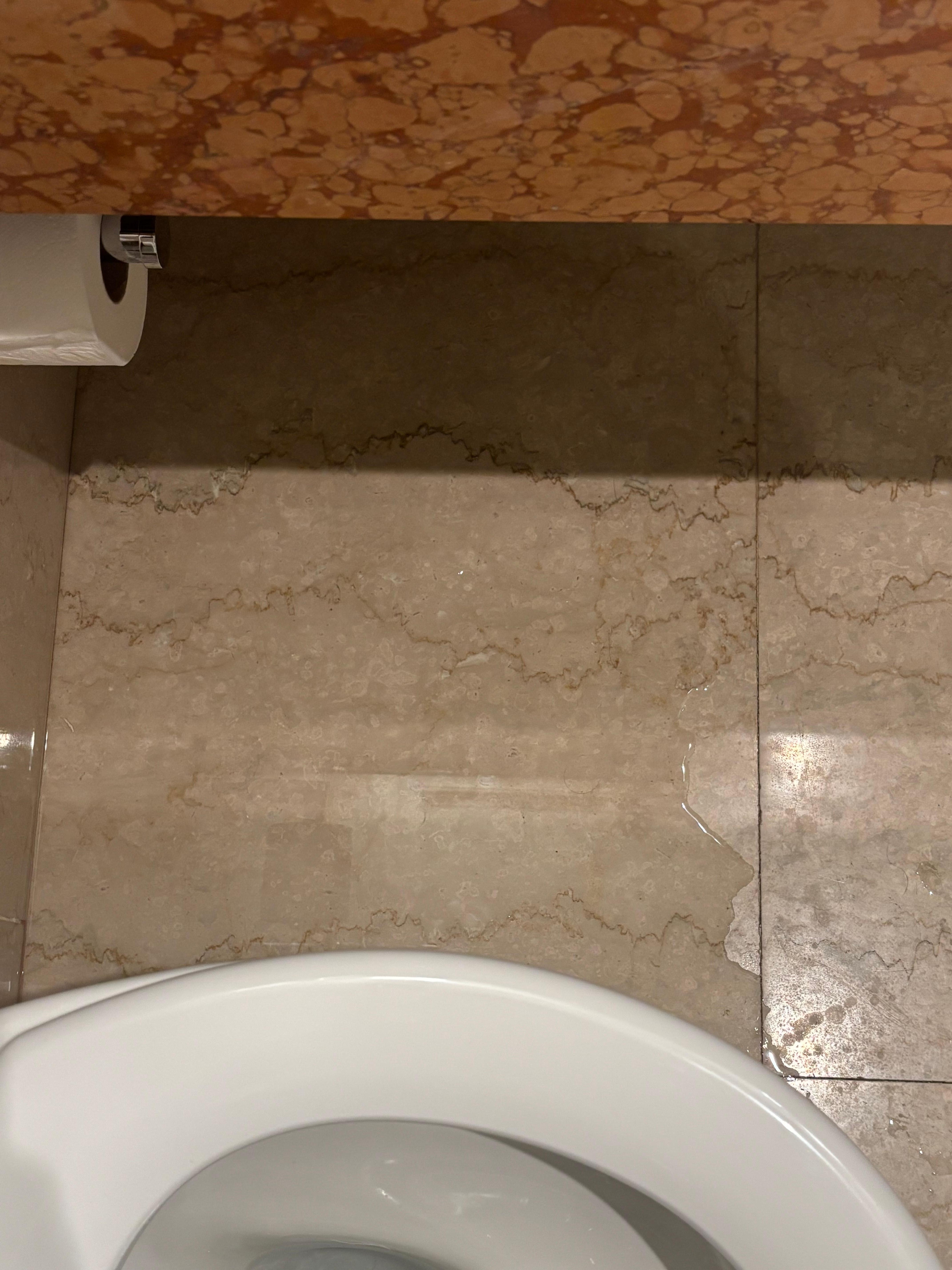 Leak in bathroom. Water all over the floor when we arrived. 