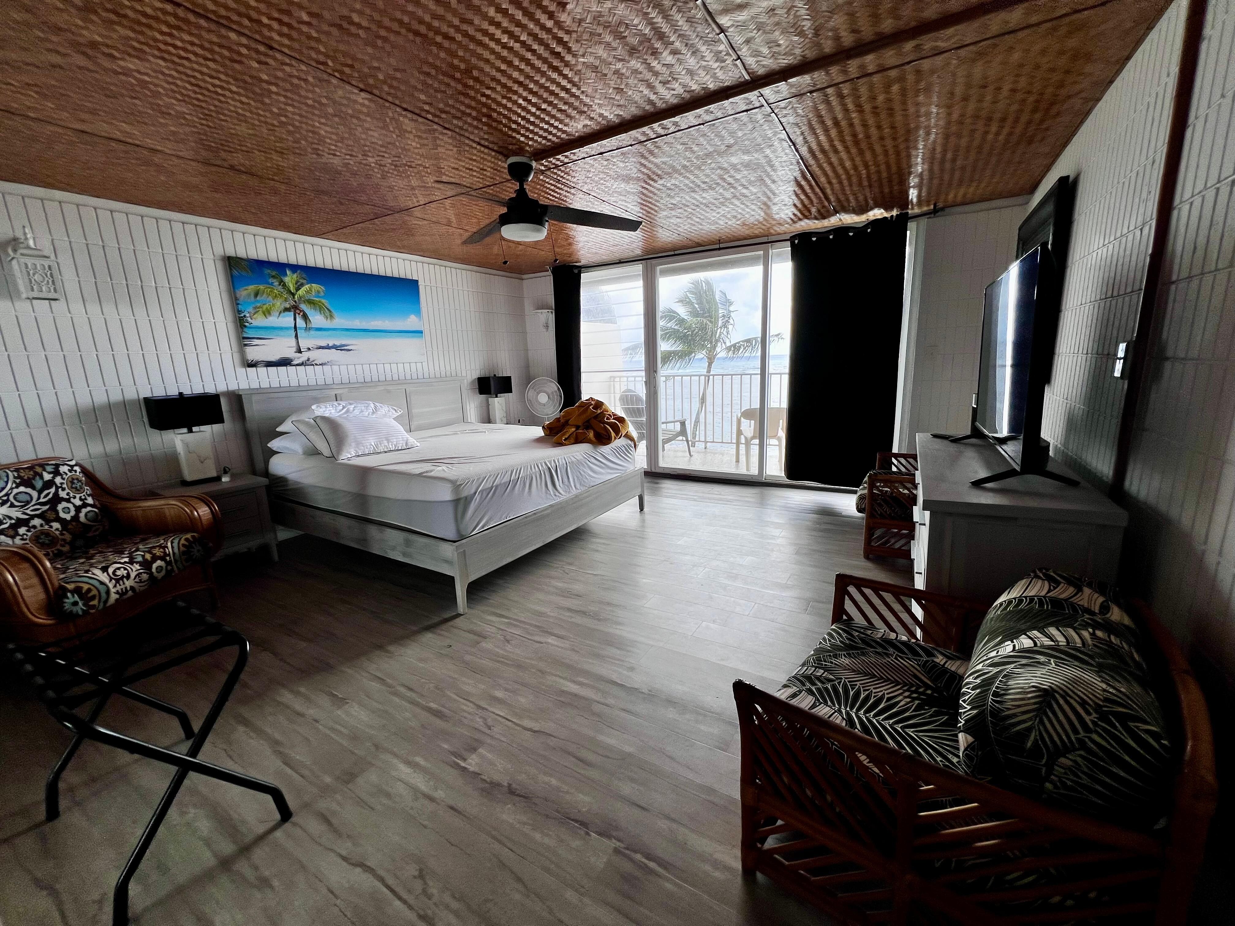 Upstairs bedroom with ocean views