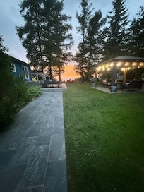 Walkway up side of house to deck