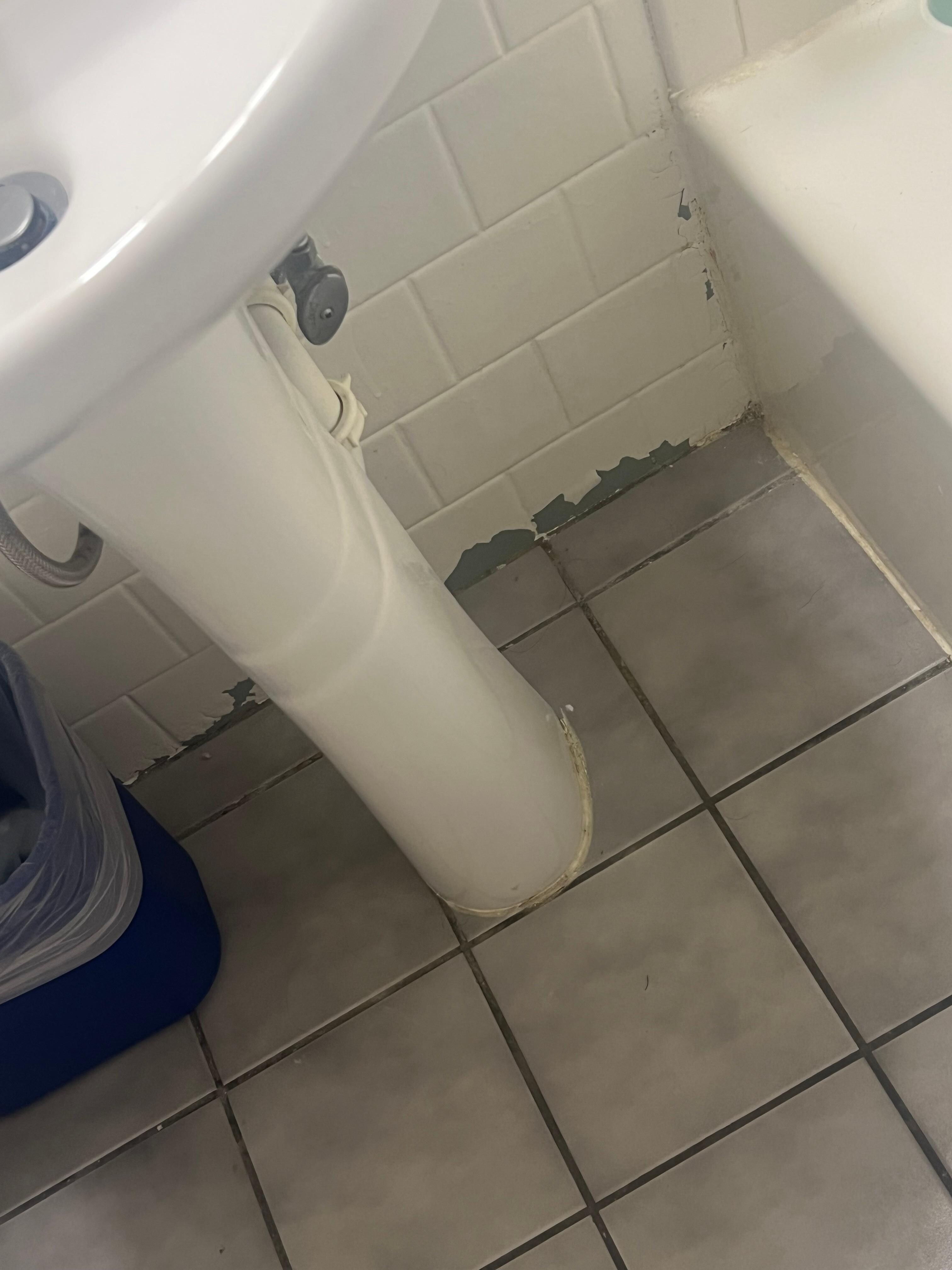 Tiles painted and chipped.
