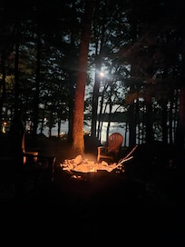 Firepit under the full moon.