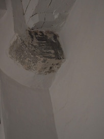 Not even sure why this isn't cleared and painted, but its over the bed.