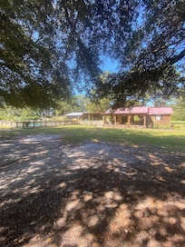 View of the pool from the outdoor lounge
