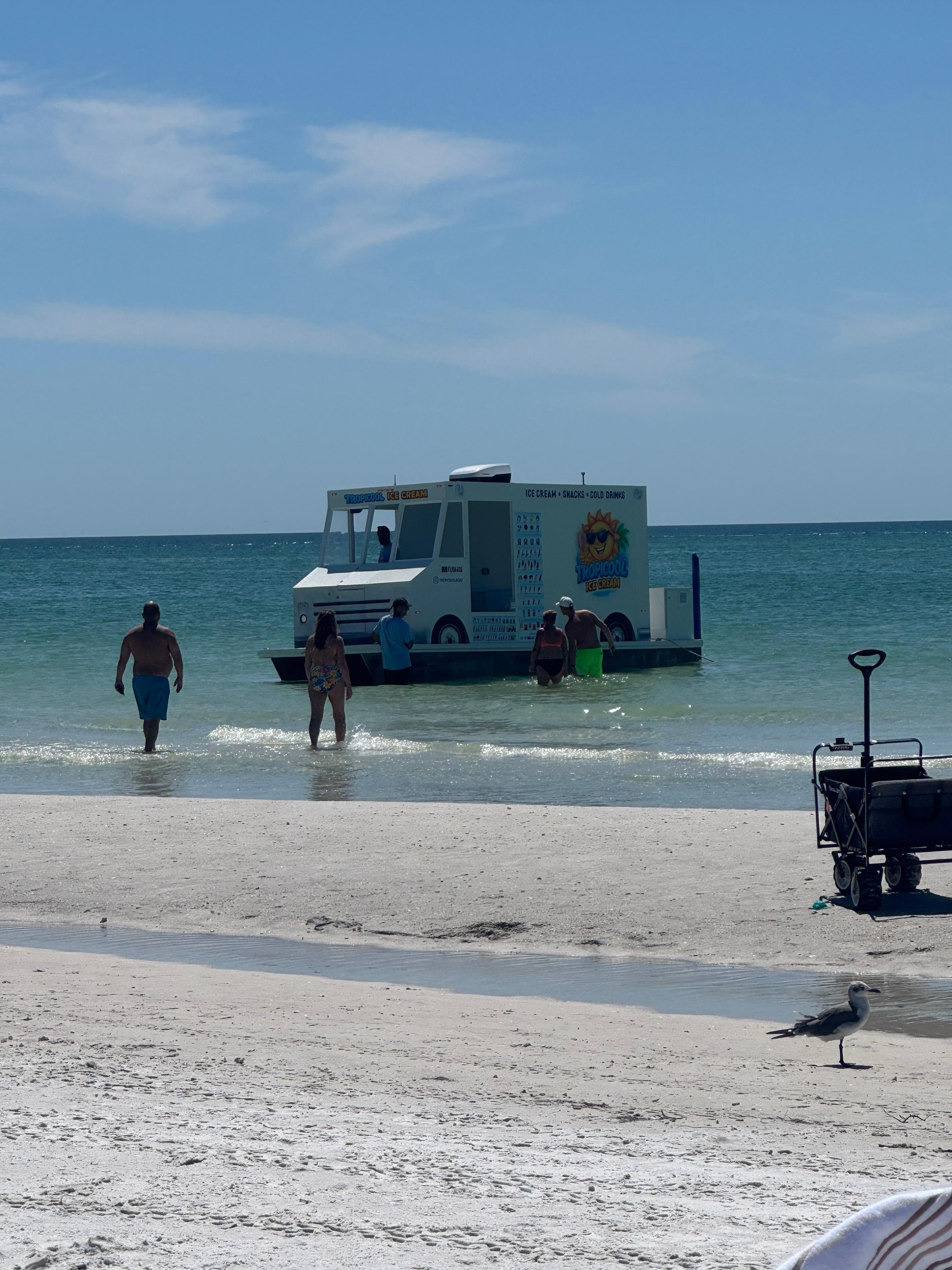 Beach ice cream boat