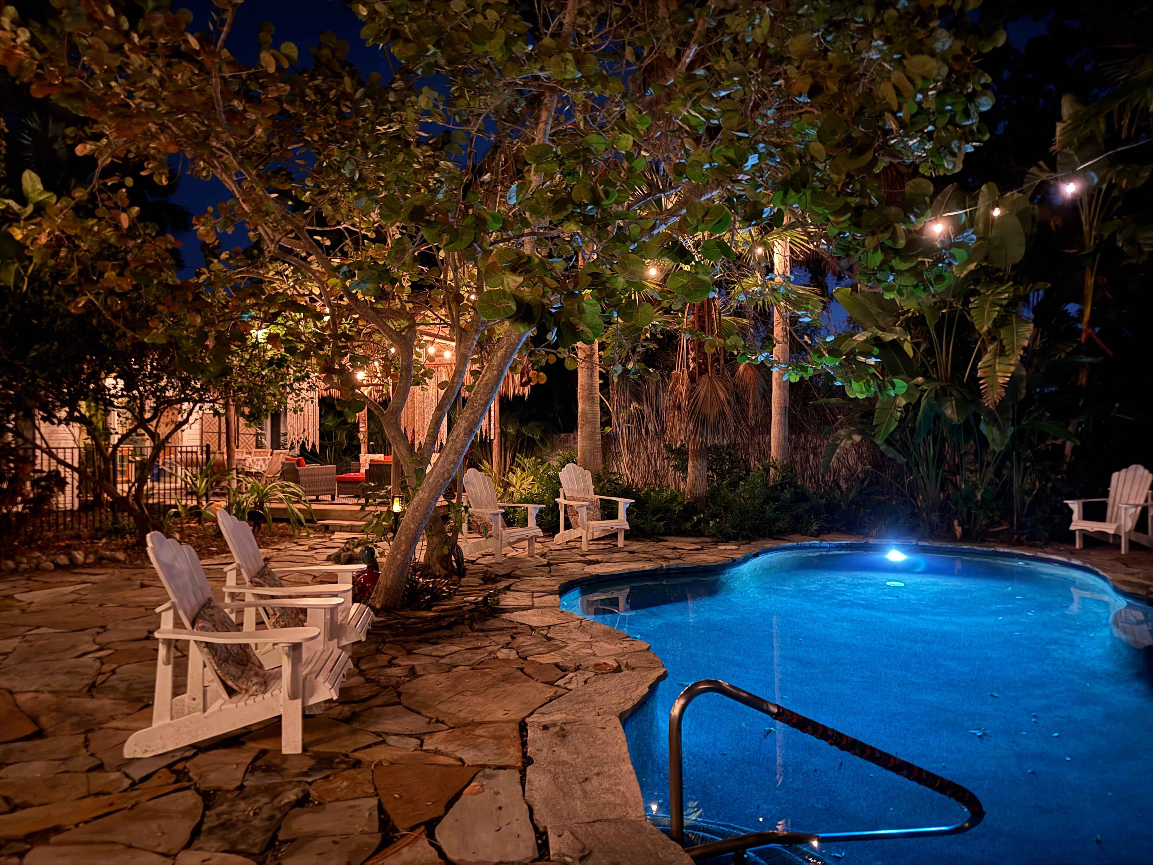 The pool area that was so amazing day and night