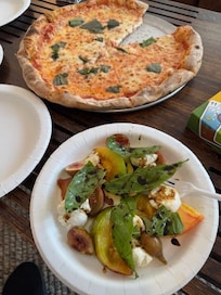Abbiocco delicious pizza and caprese salad!