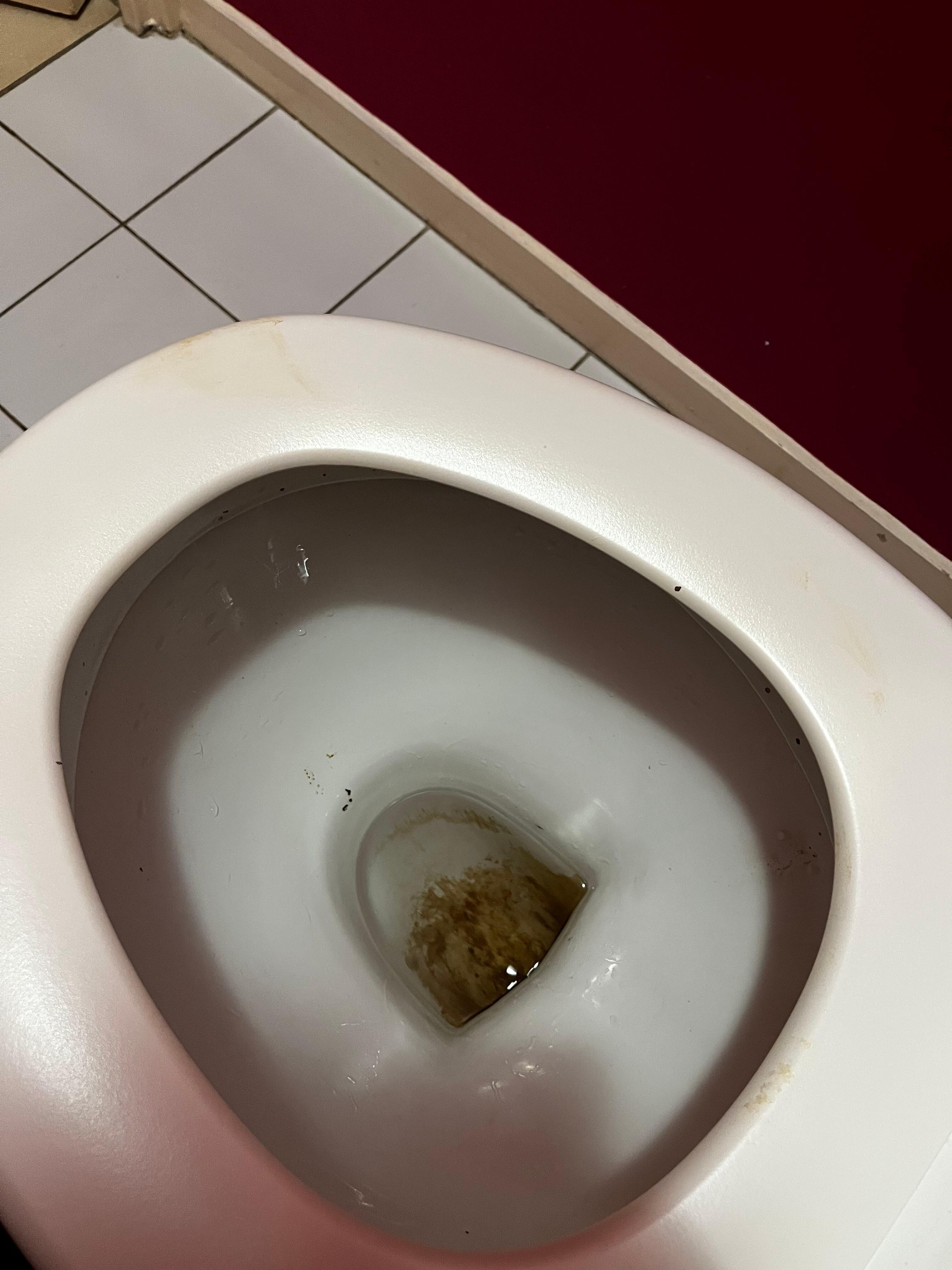 Toilet bowl severely stained with sewer smell