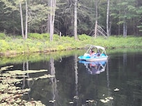 Private lake with paddleboat