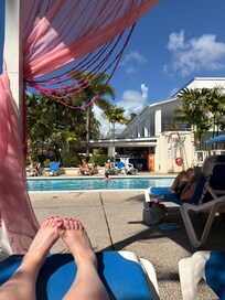 Beach club pool area