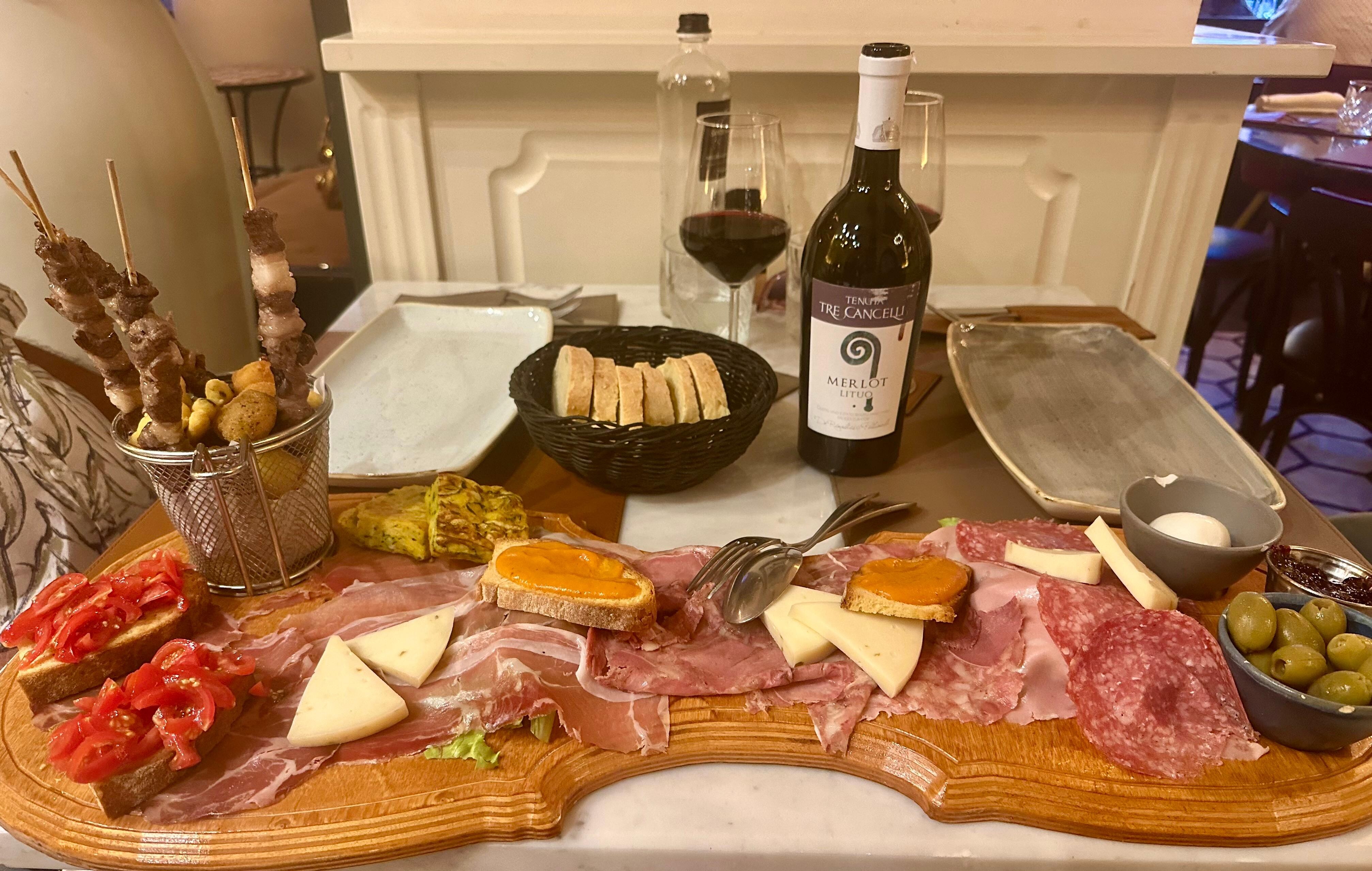 Charcuterie board at local restaurant 1/2 block away 
