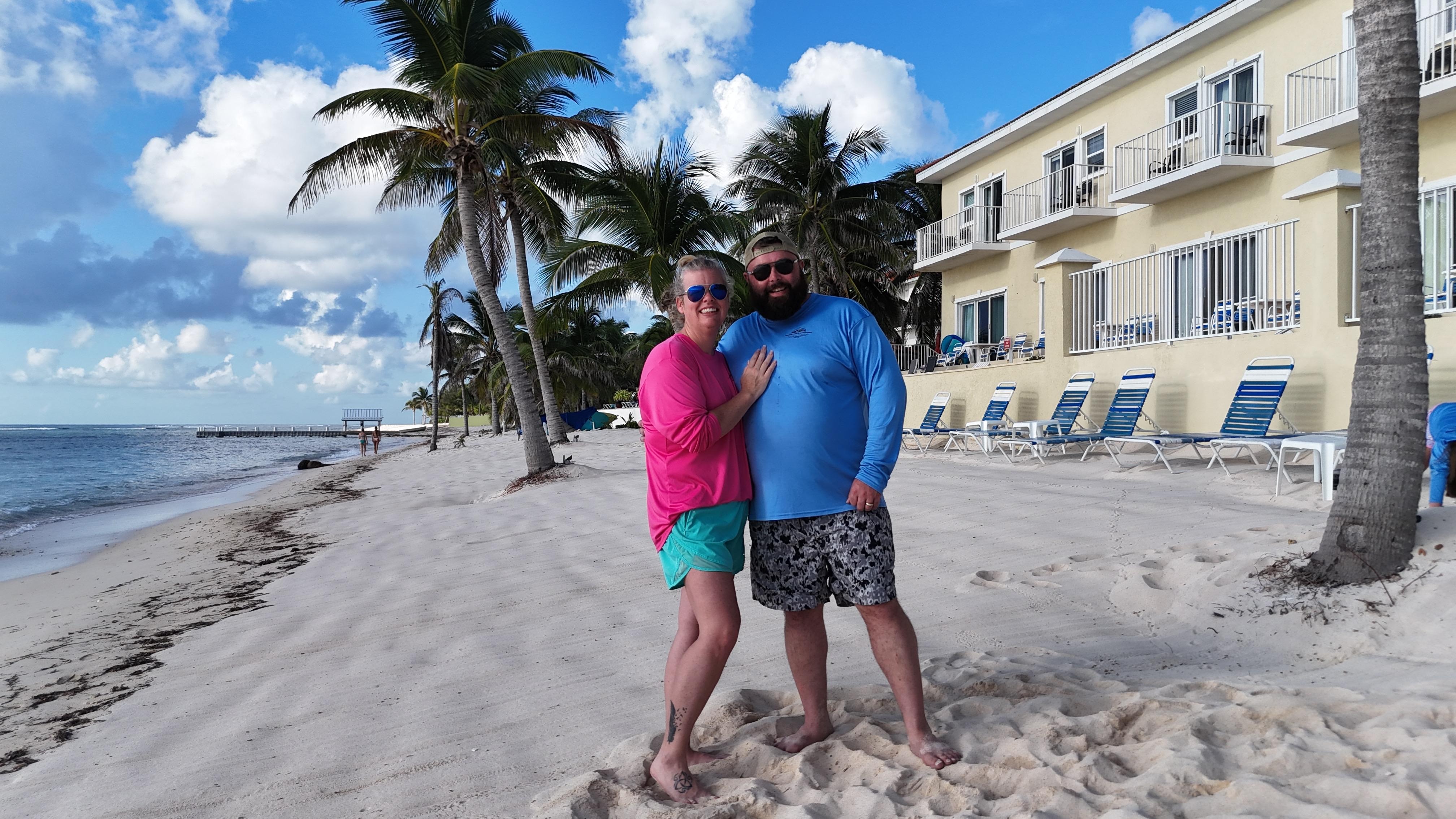 Wife and I loving the beach 