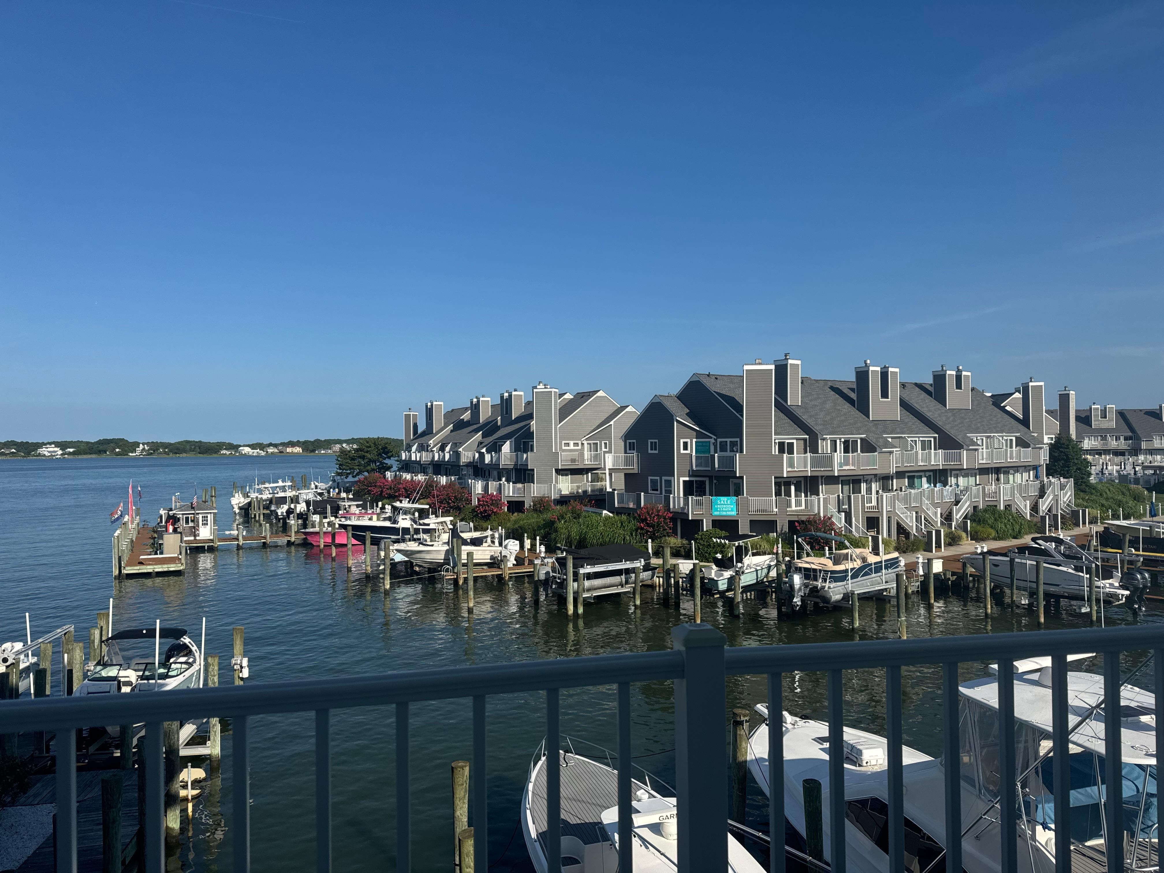 View from back, balcony off living room. 