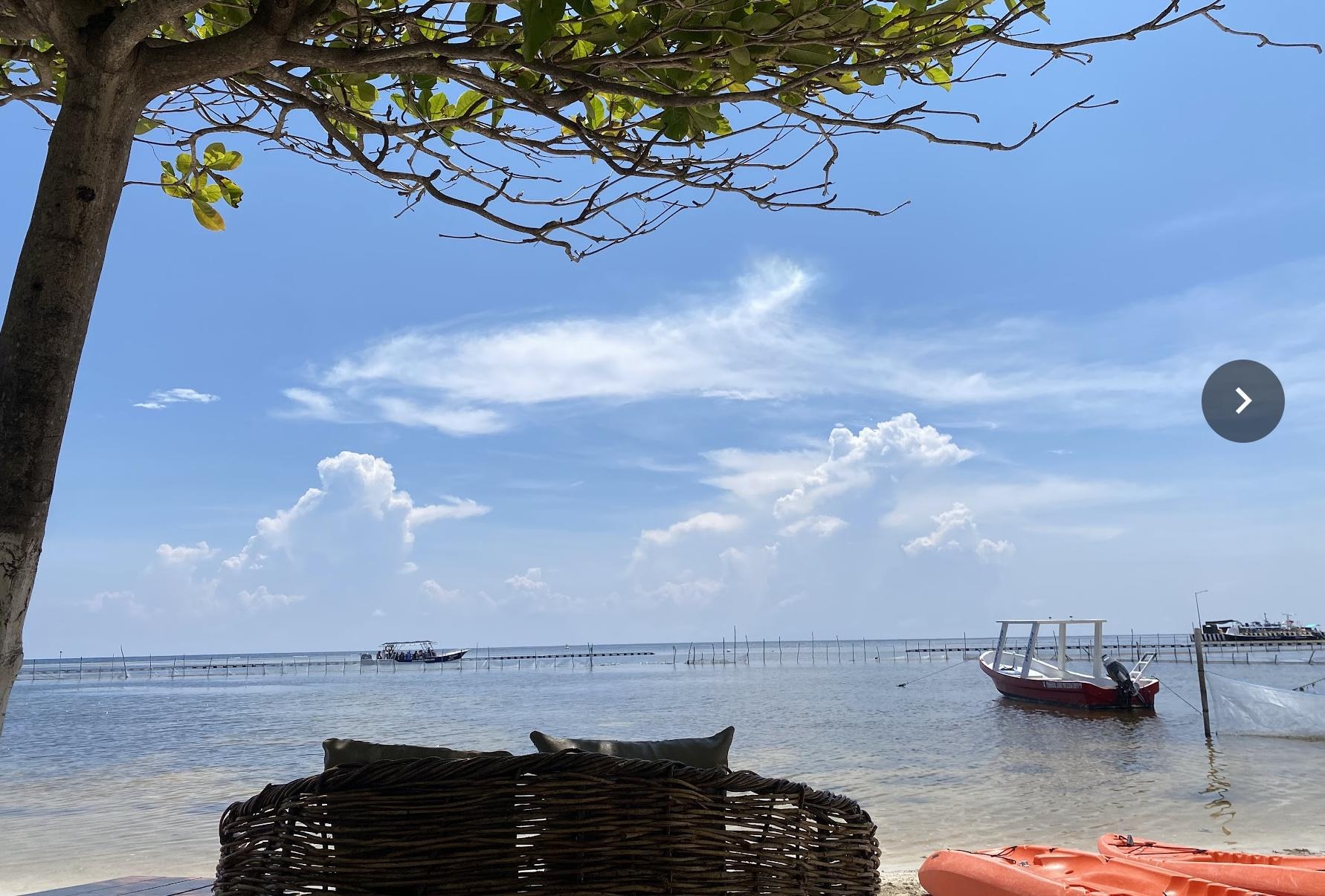 View from beach club - also nice, but the water was not inviting (algae, sargassum, dead fish).