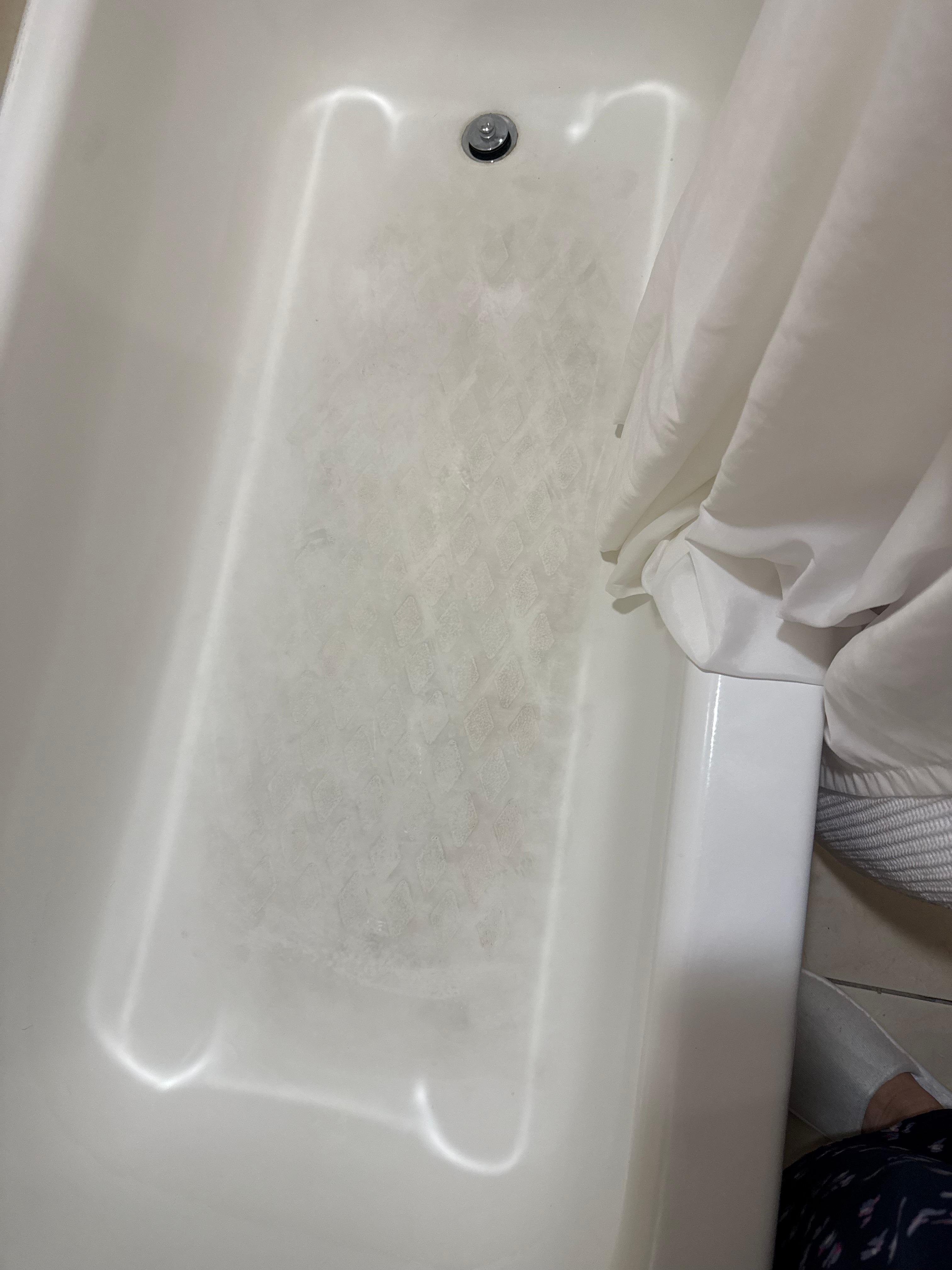 The shower was extremely dirty.  We did not use it.  If this is not dirt that can be cleaned, then this showed be fixed/replaced. 