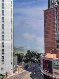 View of the river and falls mist from our 8th floor terrace.