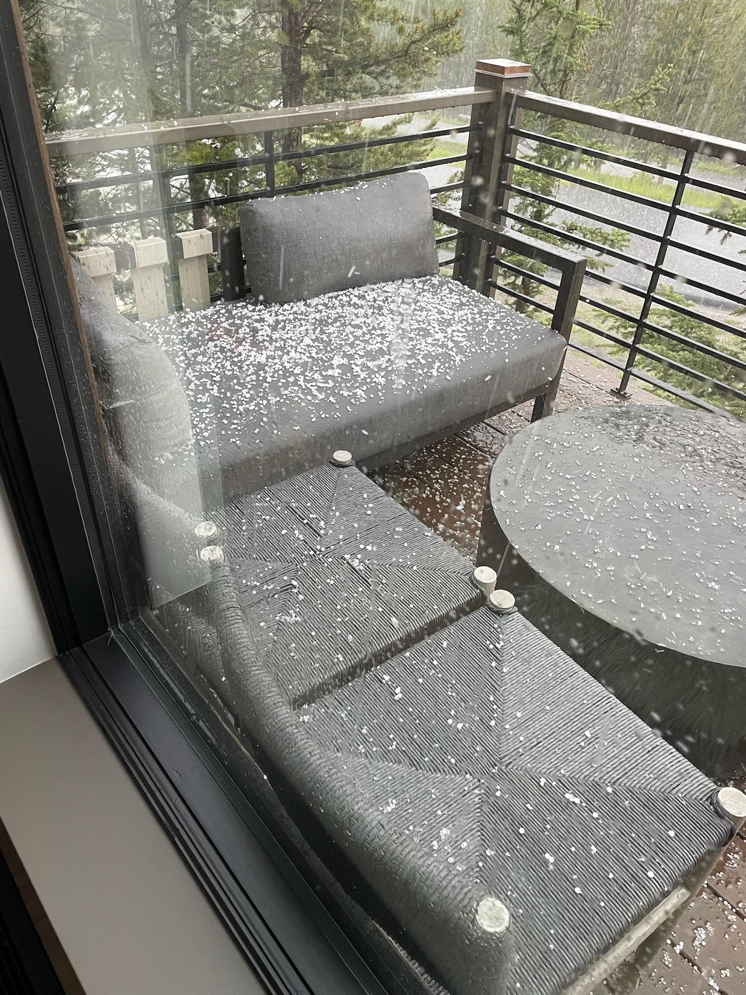 Surprised by hail one day