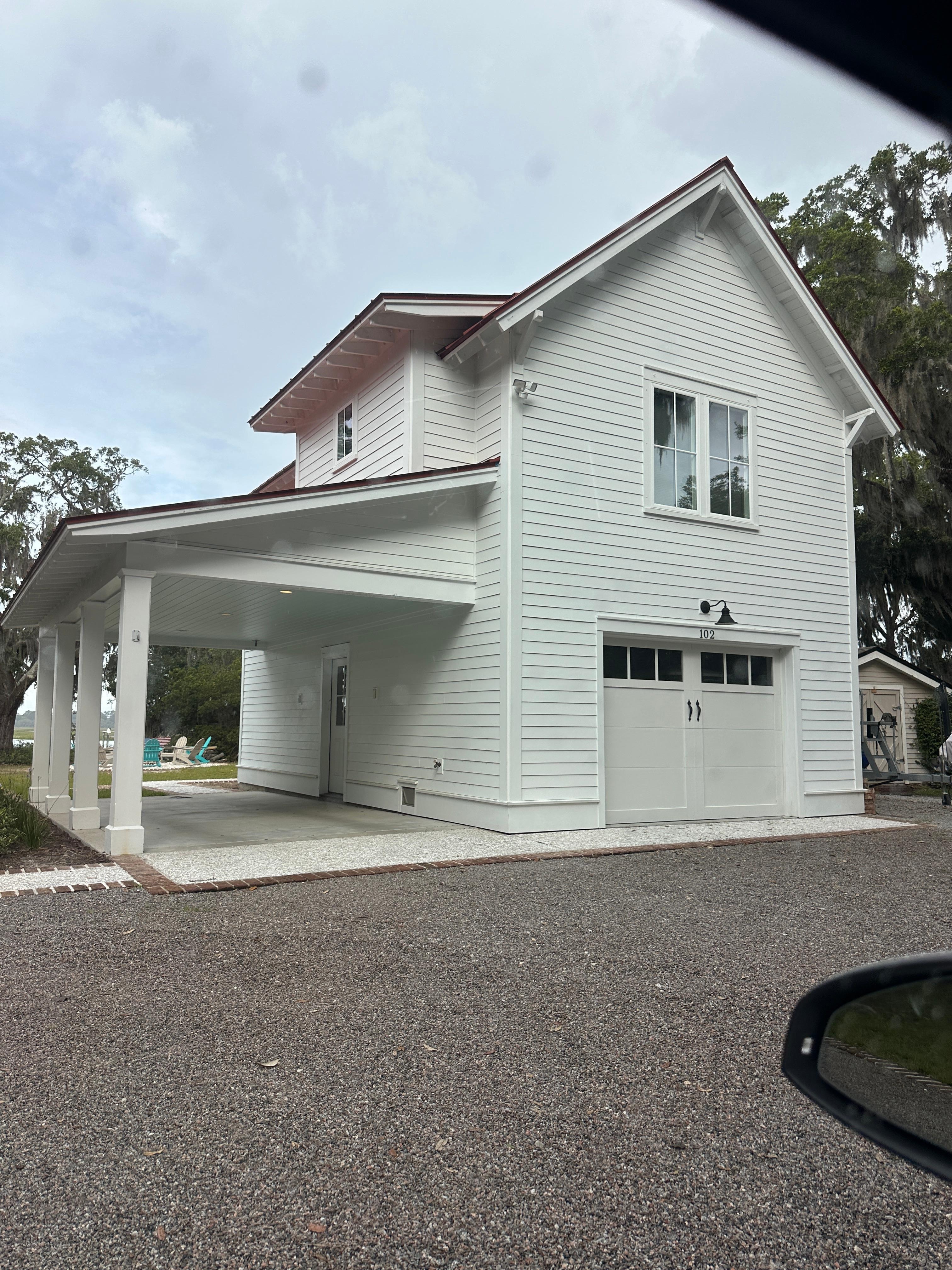 View of The Mermaid Cottage as you pull into driveway