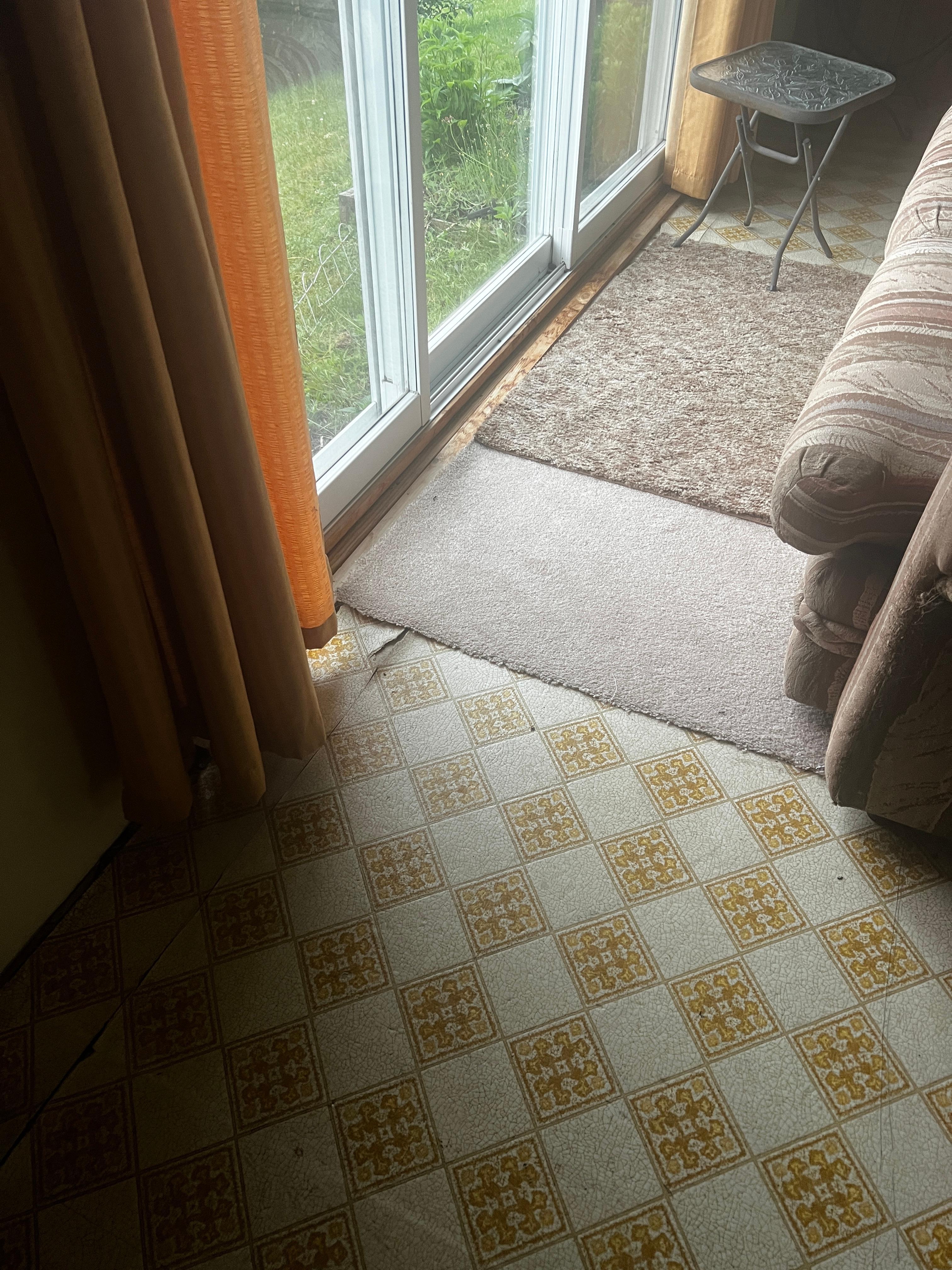 Floors in extra family space in bad shape 