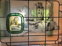 Interior stained glass in the bar area