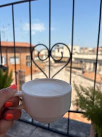 At the terrace for breakfast