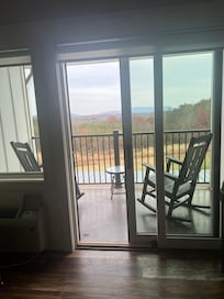 Private balcony facing the mountains.
